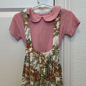 kate quinn Pink Ribbed Peter Pan Collar Short Sleeve Top